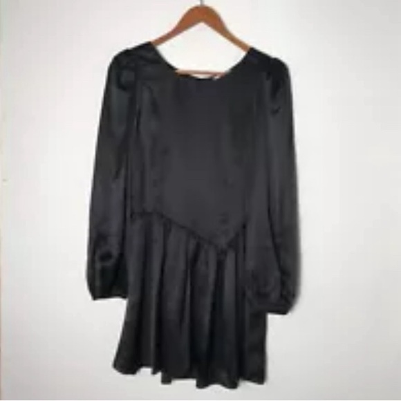 Womens Love Shack Fancy Garcia Satin Mini Dress, Black, size 2, EUC! - Picture 3 of 4